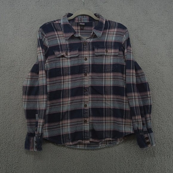 Patagonia Other - Patagonia Shirt Mens Small Blue Multicolor Plaid Flannel Organic Cotton Pockets